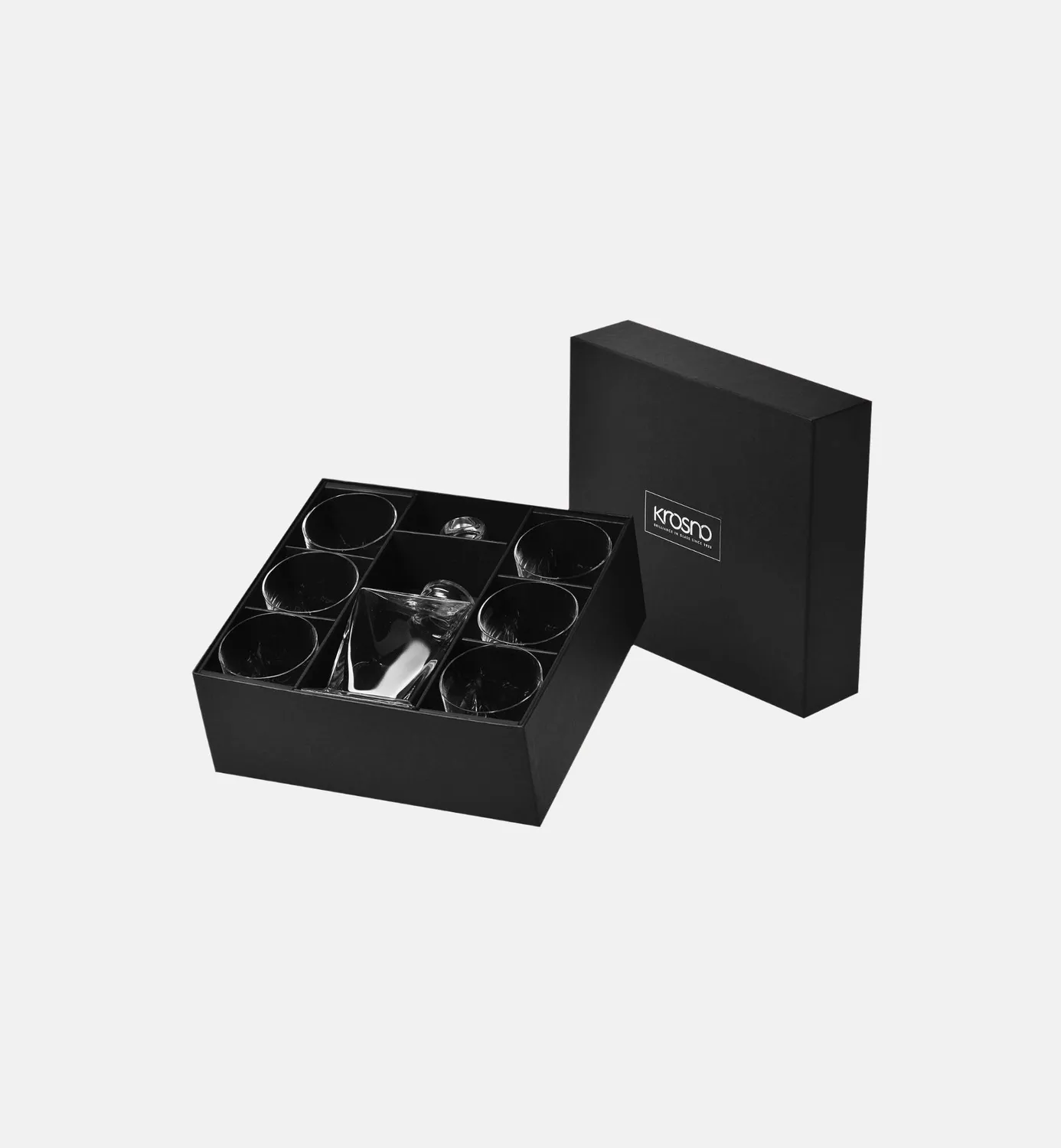 Krosno Caro whiskysæt 7 dele karaffel + glas 280 ml