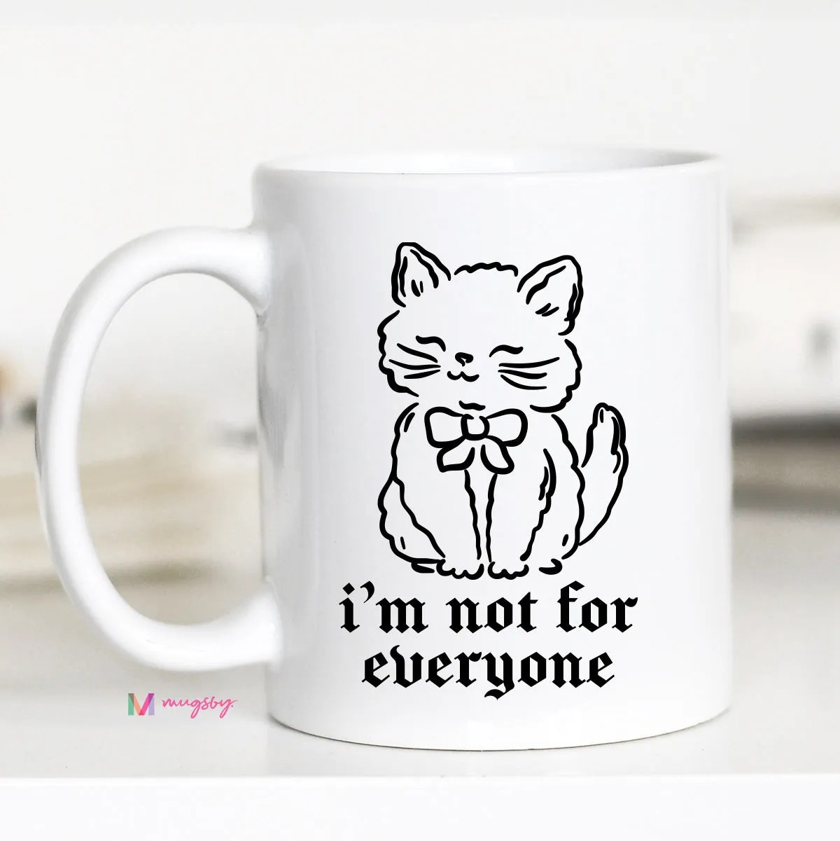 Mugsby I'm Not for Everyone kat krus hvid 325 ml