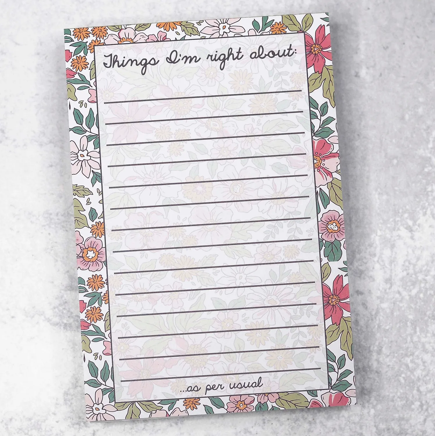 Mugsby Things I'm Right About notesblok blomstret