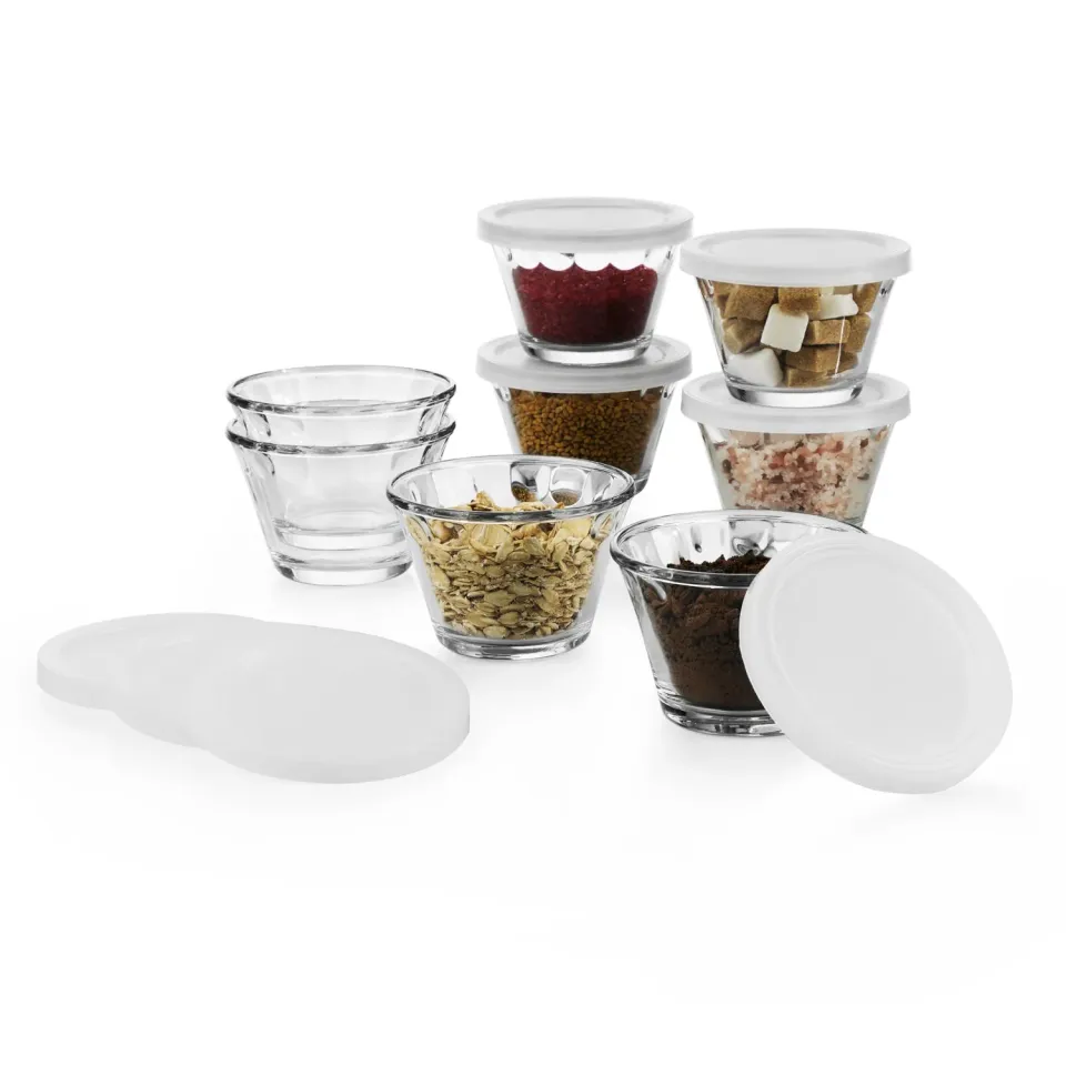 Libbey Baker's Basics muffinskål glas 8 stk med låg