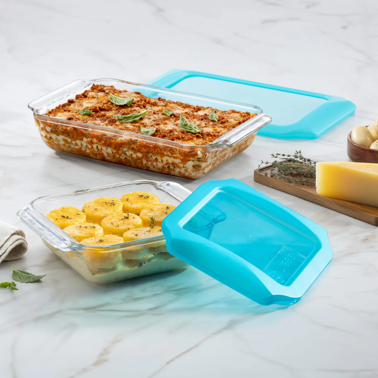 Libbey Baker's Premium ovnfad glas sæt 5 med låg