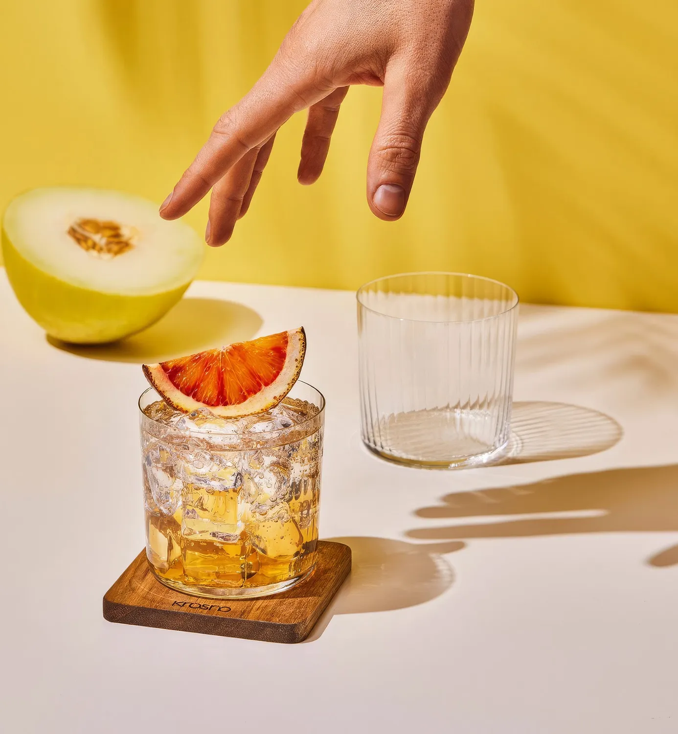 Krosno Mixology drikkeglas 410 ml ribbet klart