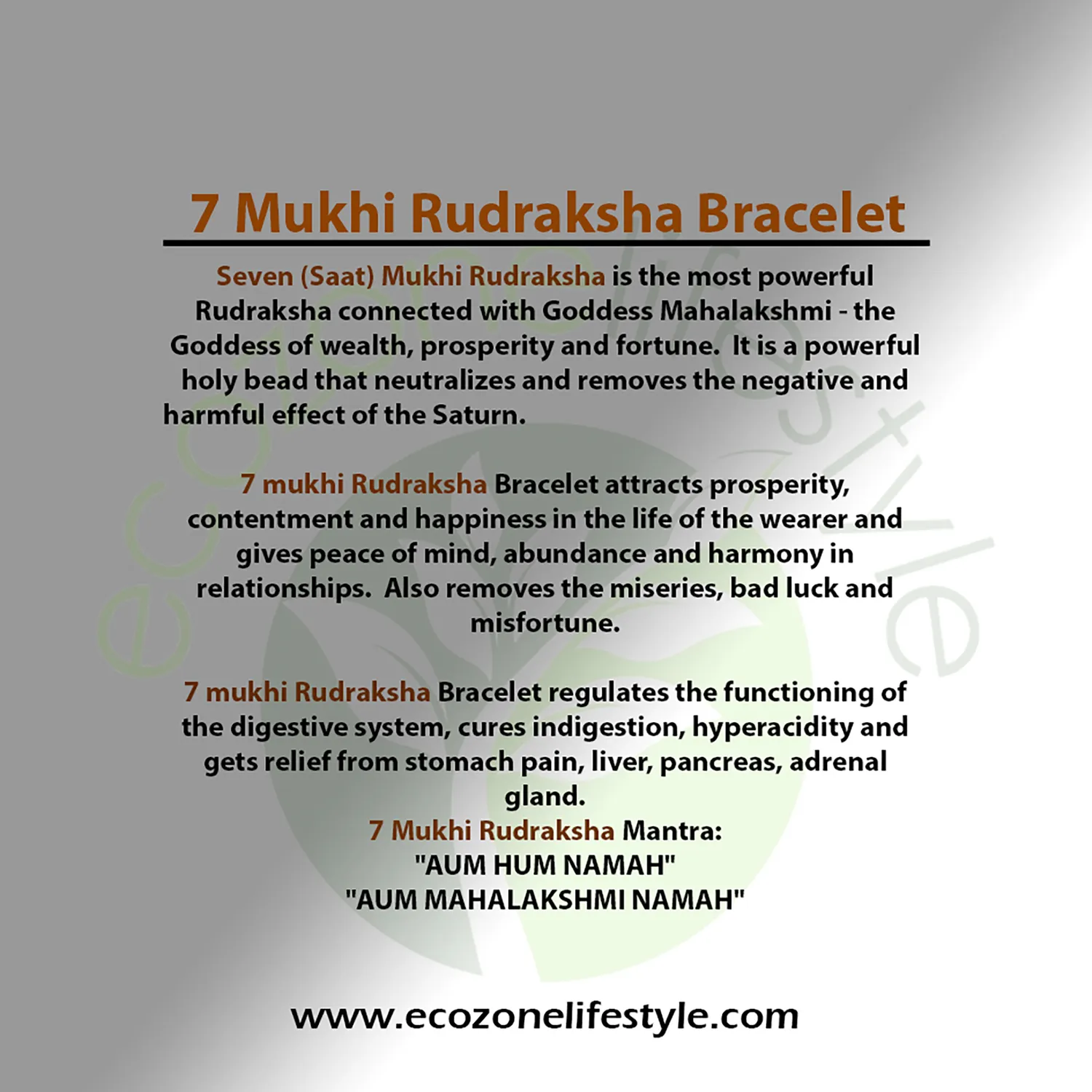 El'Cobre 7 Mukhi rudraksha armbånd