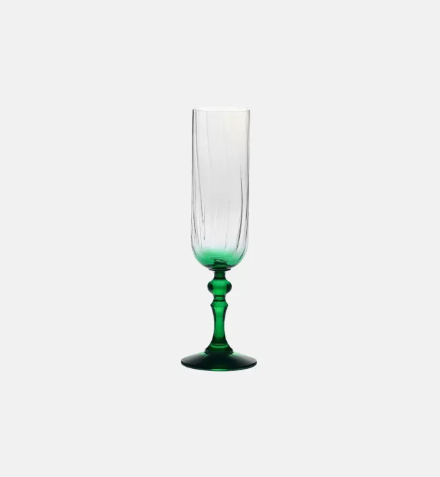 Krosno Ombré champagneglas 200 ml mørkegrøn stilk