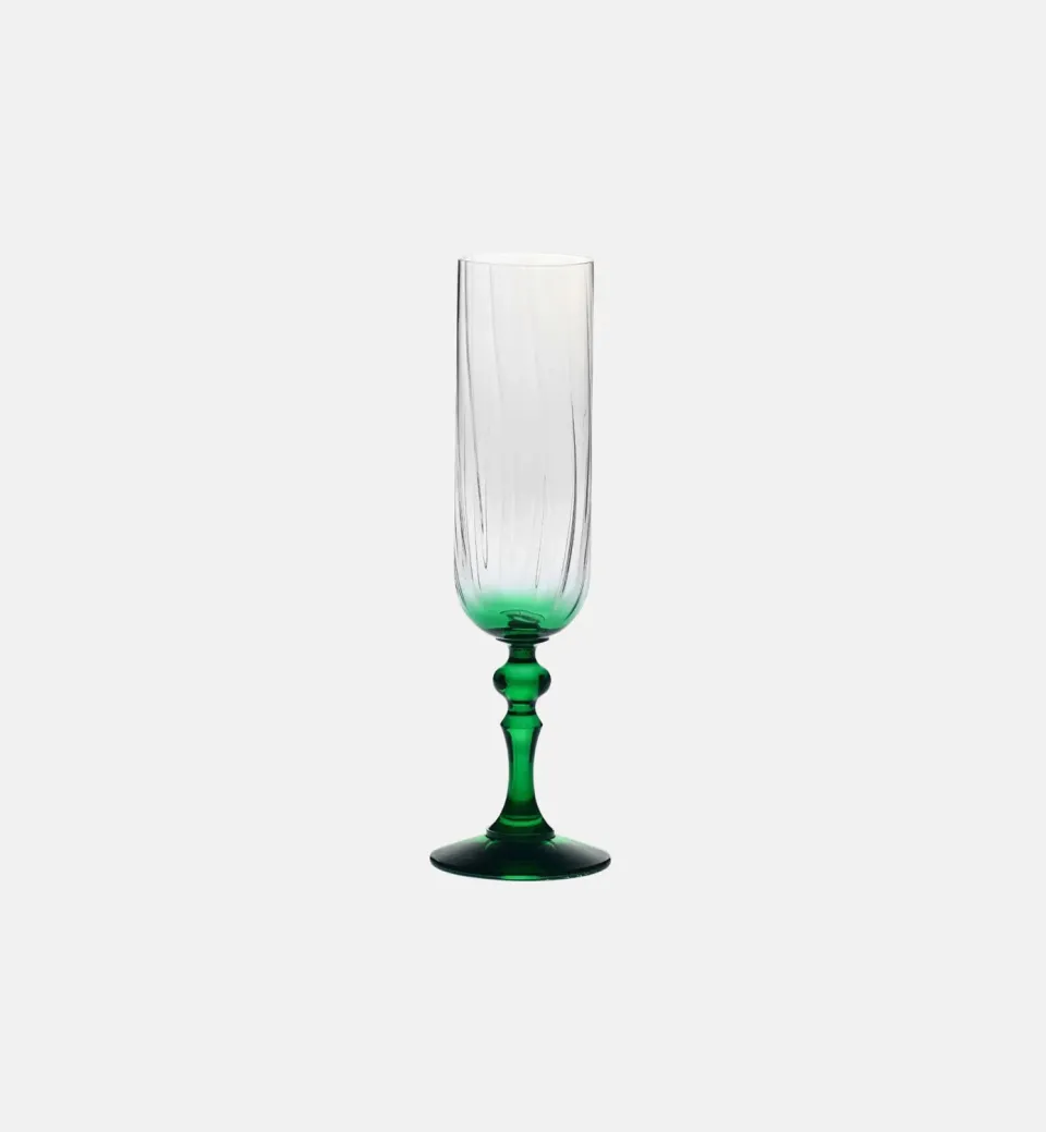 Krosno Ombré champagneglas 200 ml mørkegrøn stilk