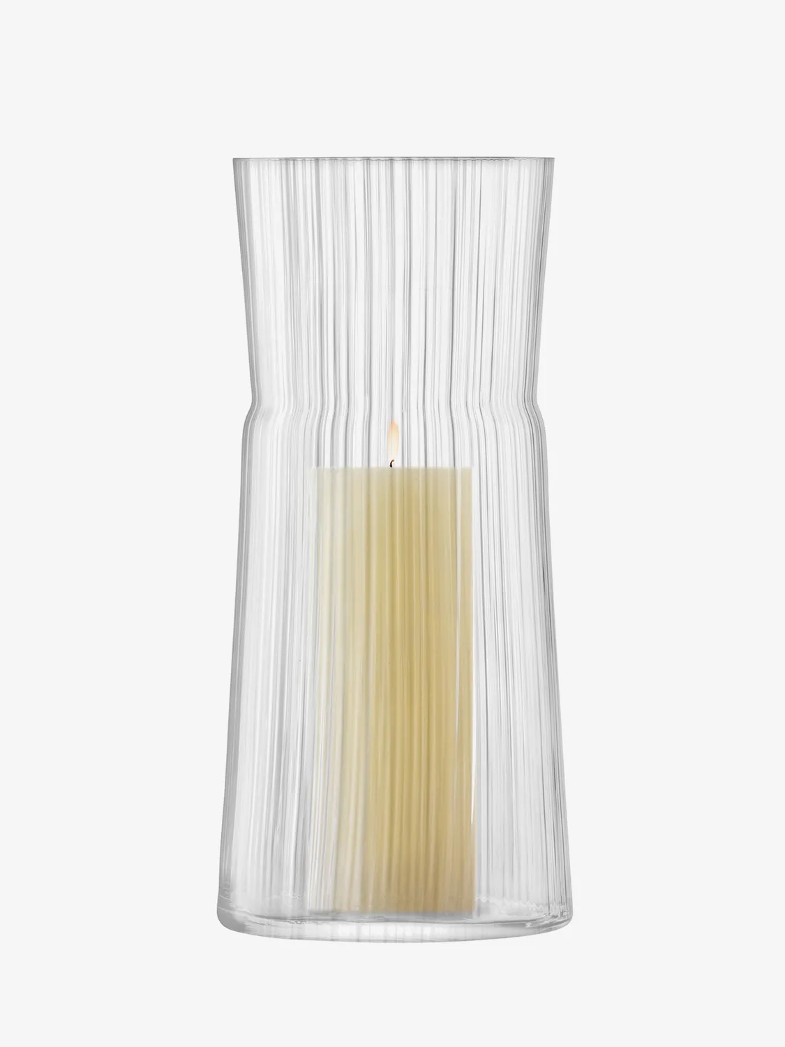 LSA Gio lanterne vase glas riflet med lys
