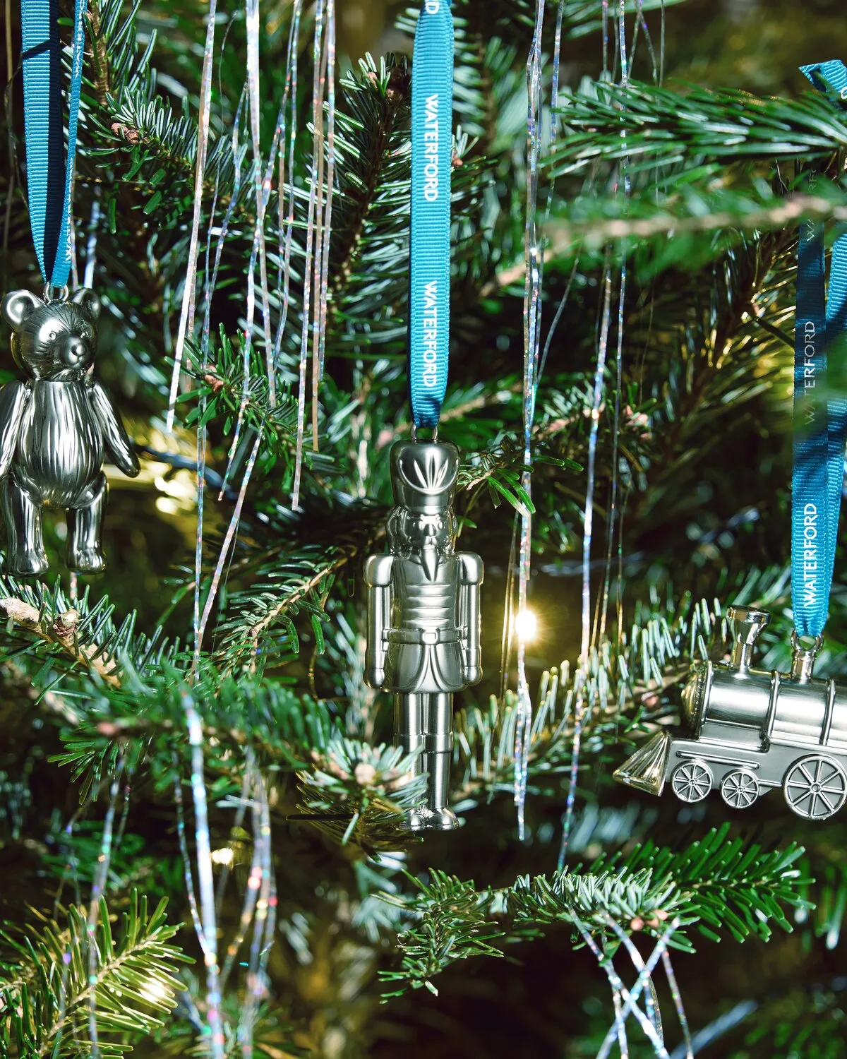 Waterford Christmas tog bamse julepynt 3 stk sølv