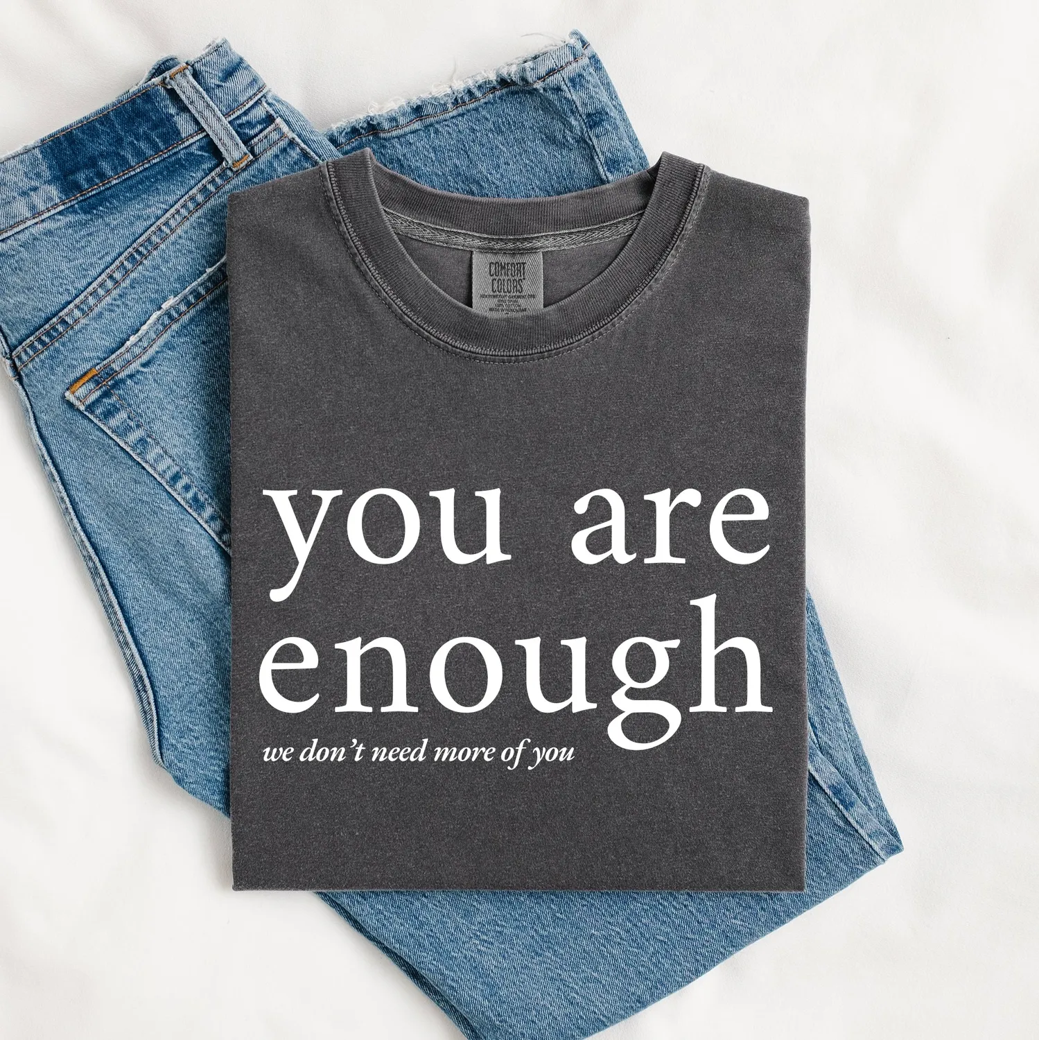 Mugsby You Are Enough T-shirt M peber bomuld sjov