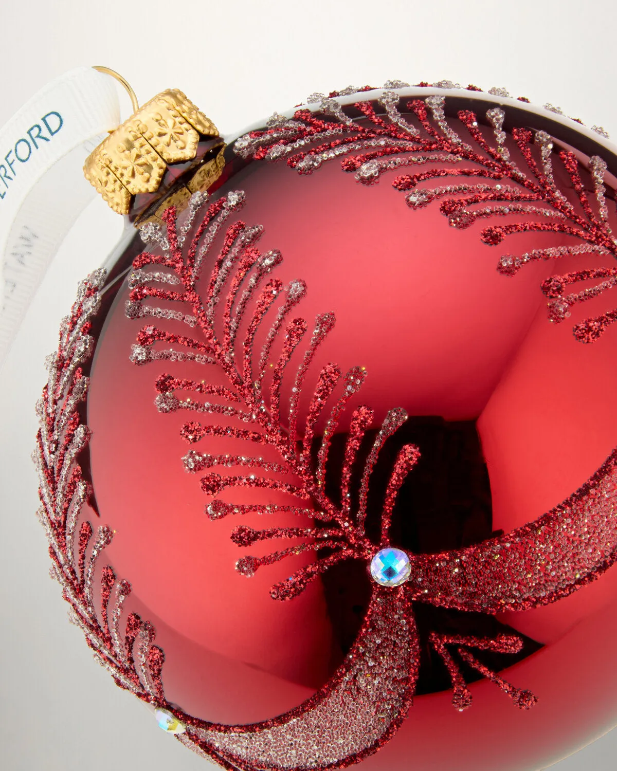 Waterford Holiday Heirlooms julekugle rød glas