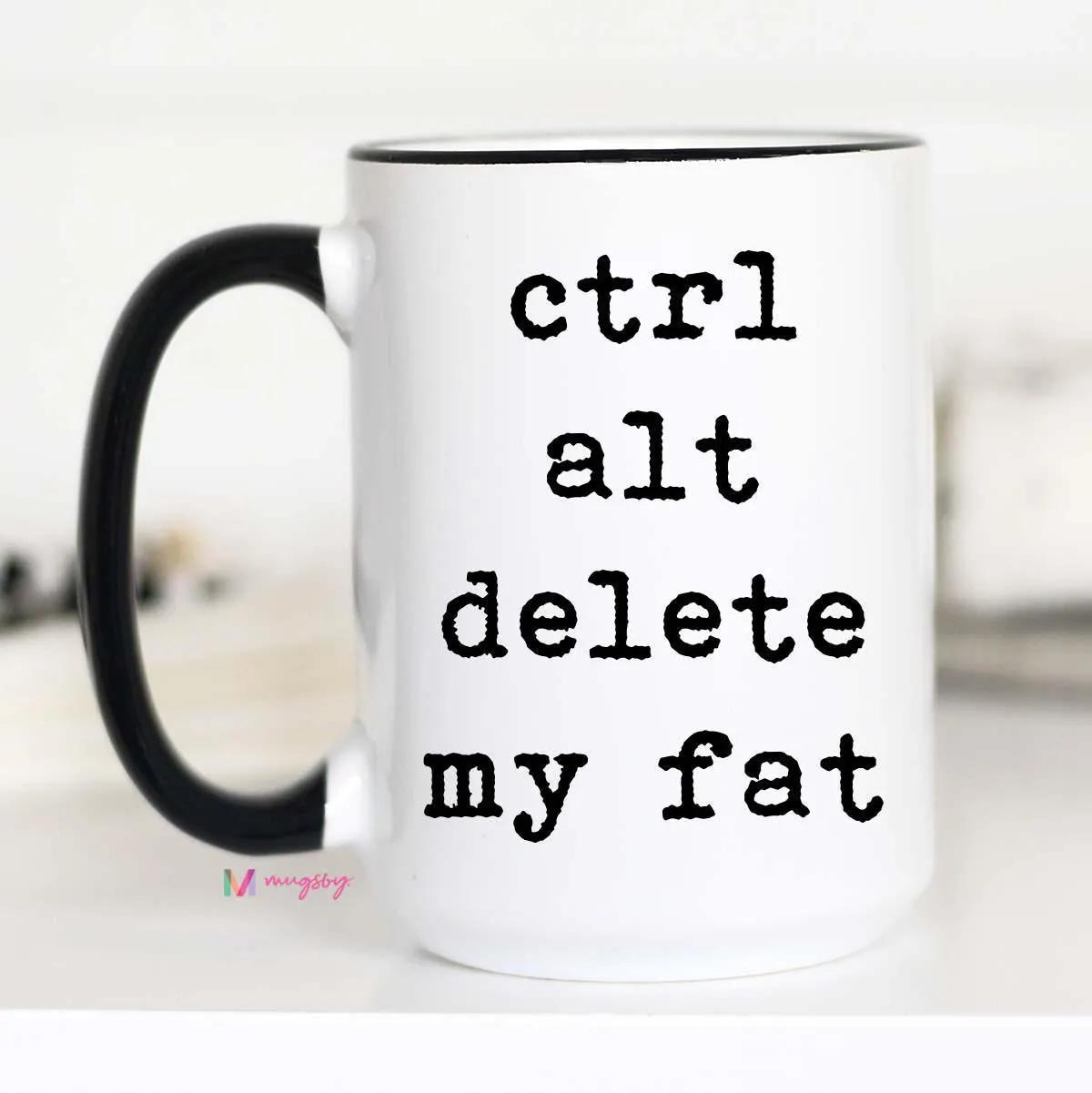 Mugsby Ctrl Alt Delete My Fat kop sort hank 325 ml