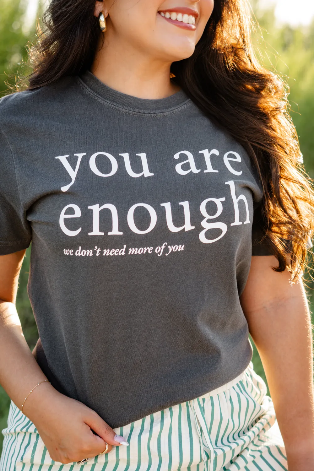 Mugsby You Are Enough T-shirt M peber bomuld sjov