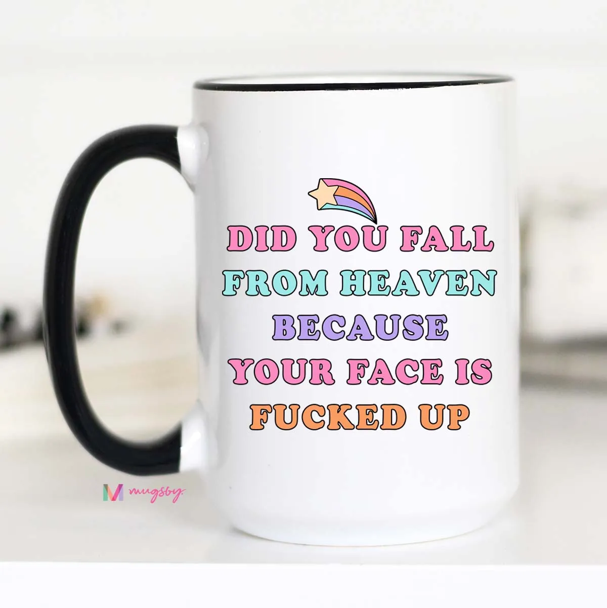 Mugsby Fall from Heaven kop 325 ml hvid sjov