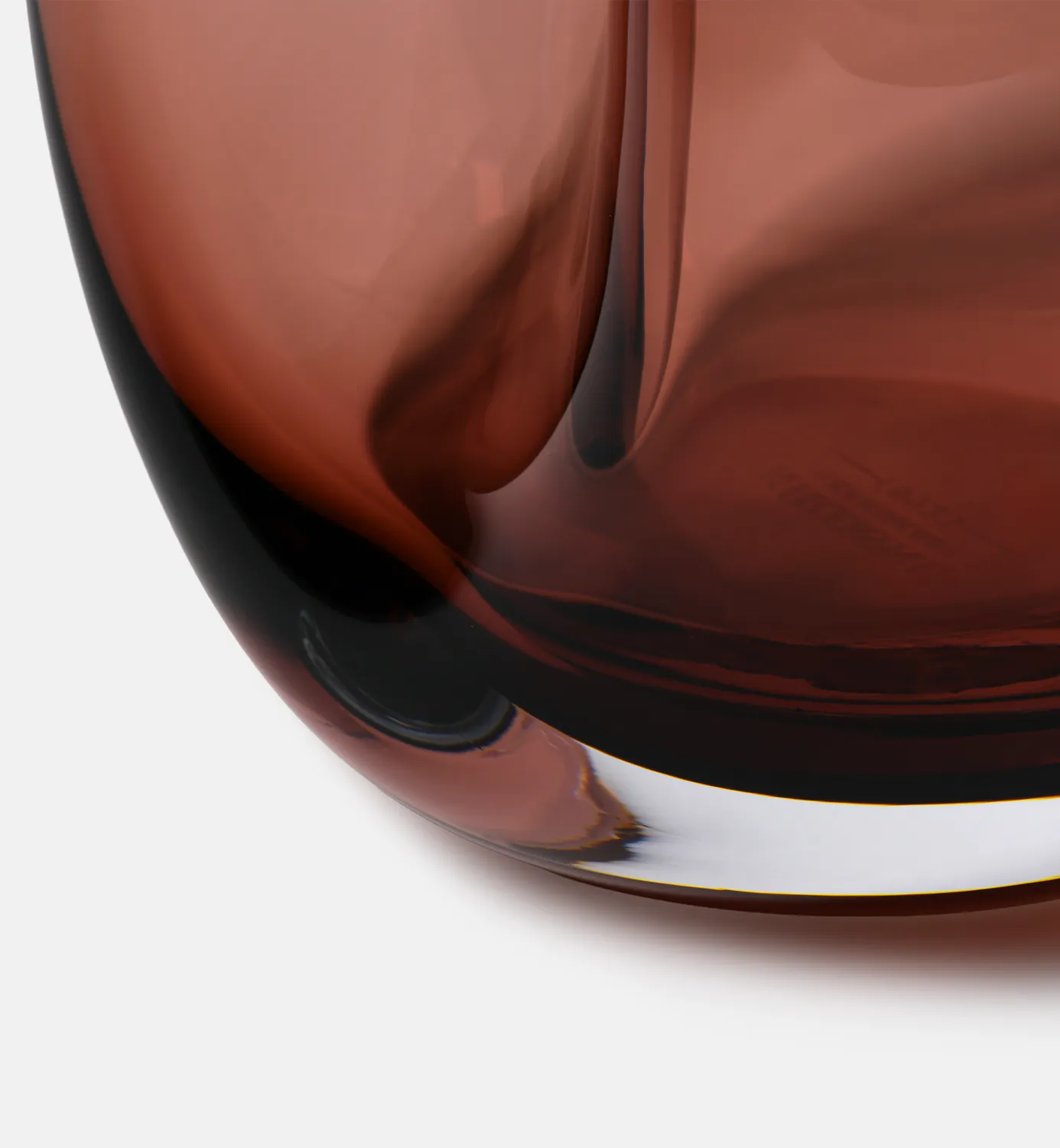 Krosno Flow vase bordeaux 20 cm afrundet