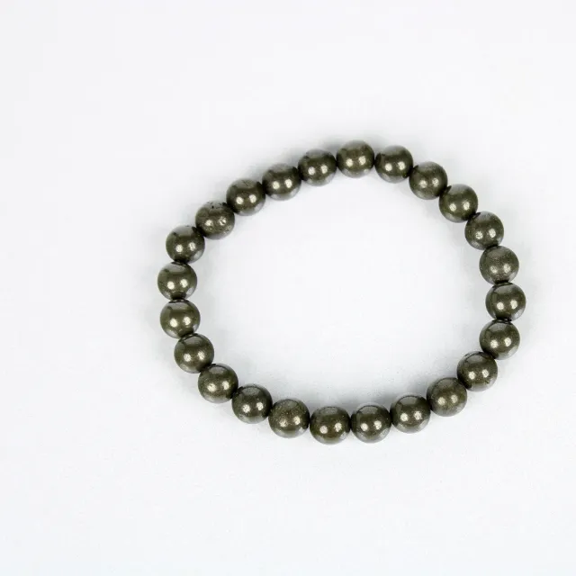 El'Cobre pyrit krystalarmbånd 8mm elastik