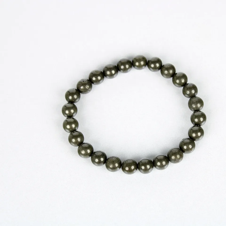 El'Cobre pyrit krystalarmbånd 8mm elastik