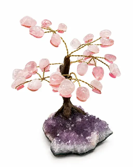 El'Cobre Rose Quartz krystaltræ cluster rosa 10 cm