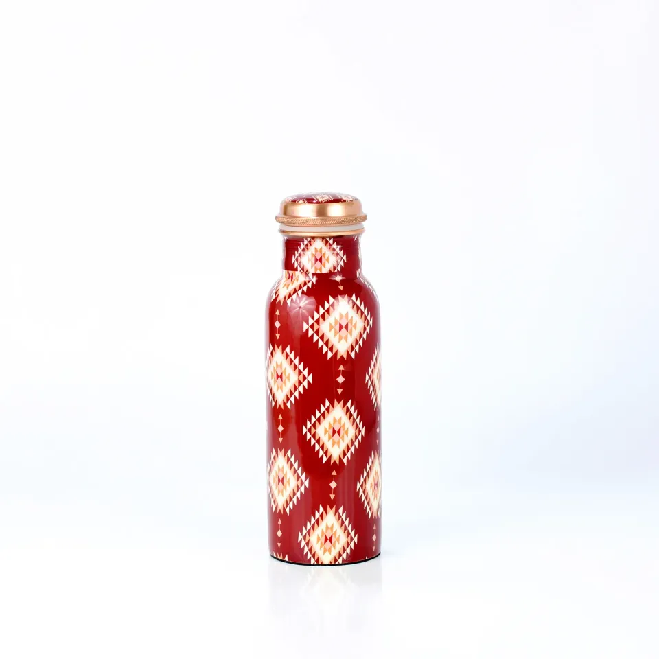 El'Cobre Limited Edition Red Checks kobberflaske 700 ml rødternet