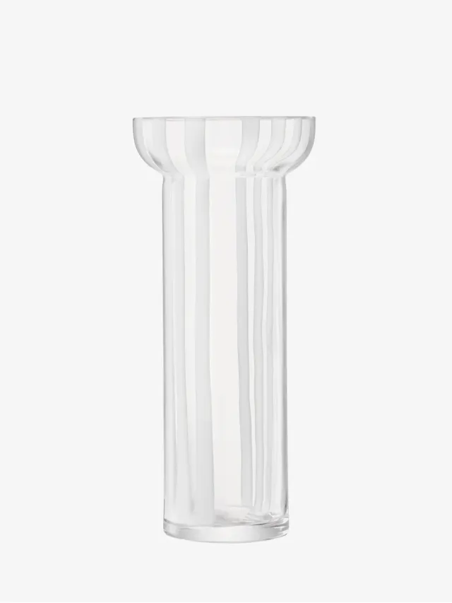 LSA Stripe vase mundblæst glas hvid striber