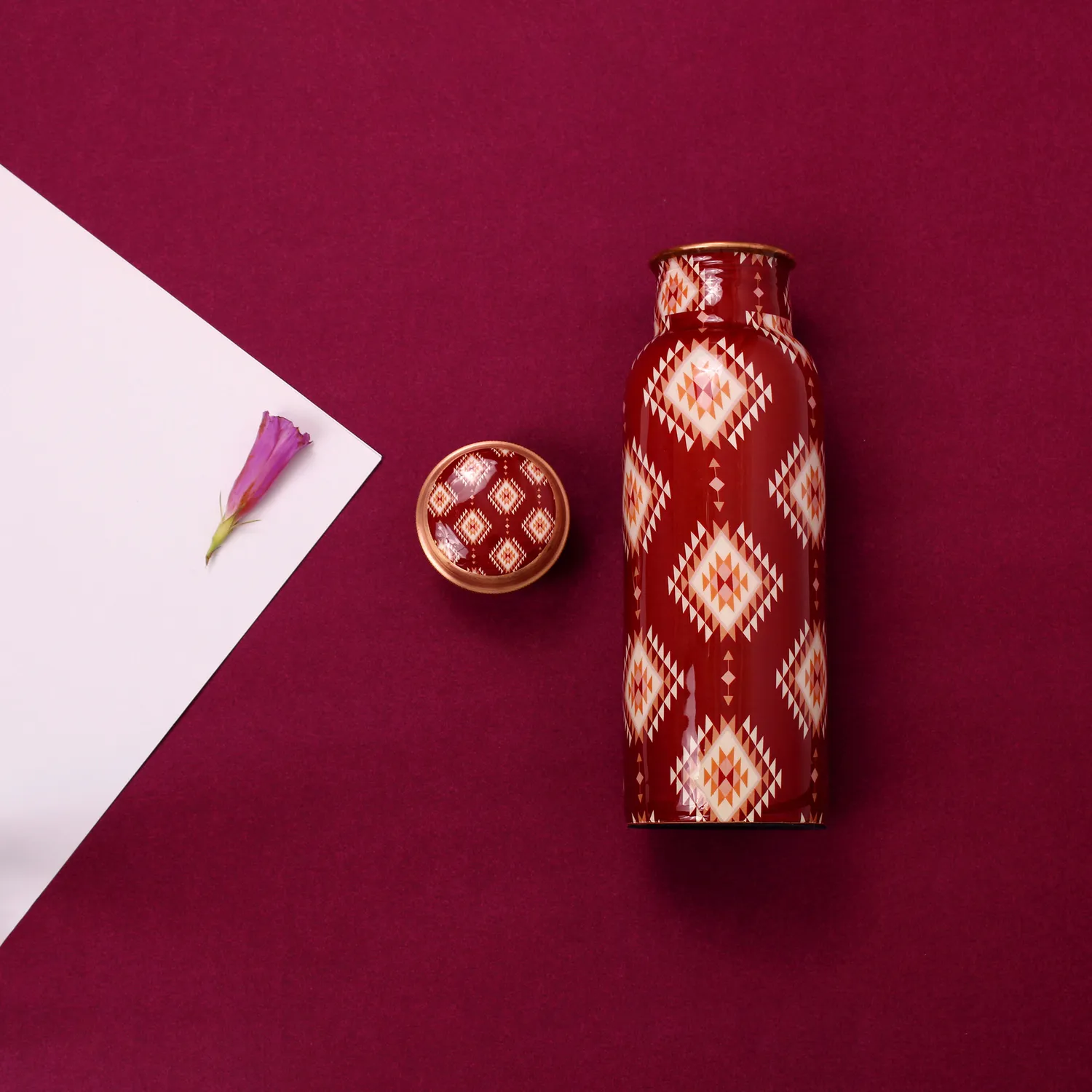 El'Cobre Limited Edition Red Checks kobberflaske 700 ml rødternet