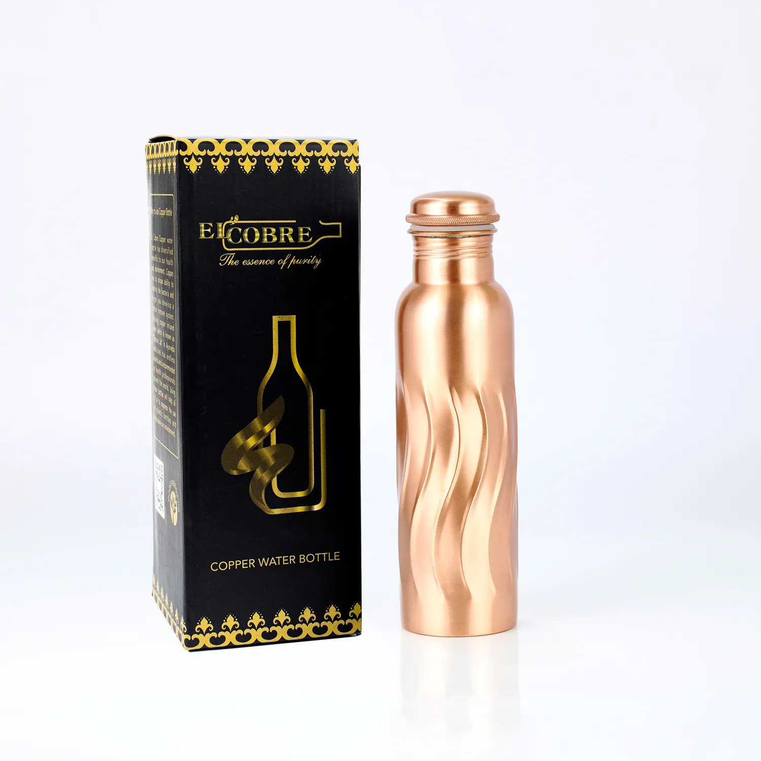 El'Cobre Premium Wave kobberflaske 1000 ml håndlavet