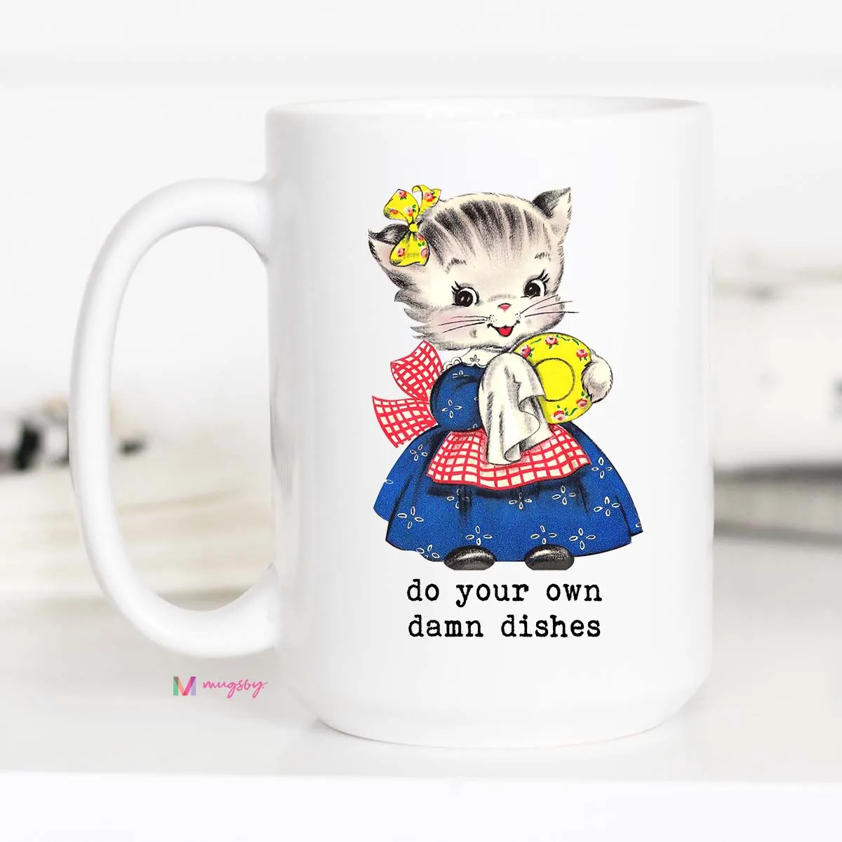 Mugsby Do Your Own Damn Dishes kop hvid 325 ml kat