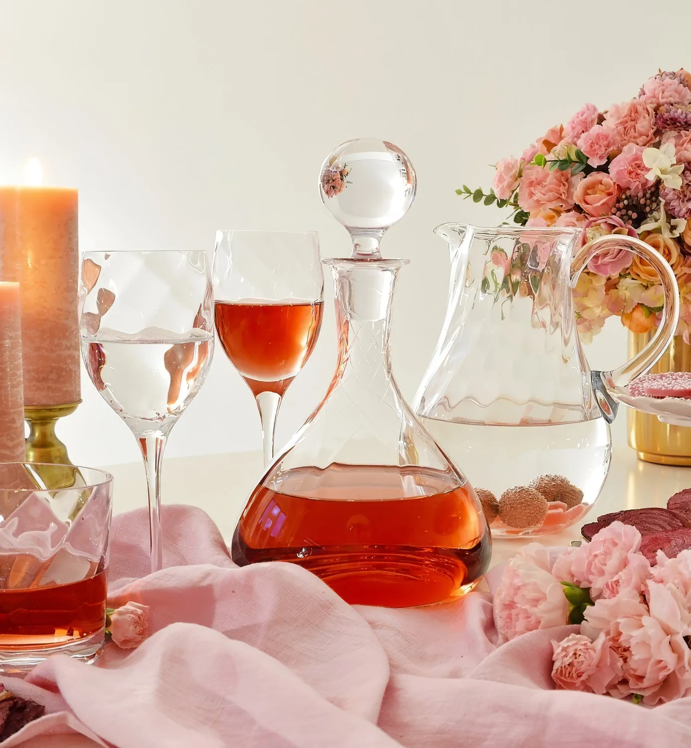 Krosno Romance kande 1600 ml riflet krystalglas