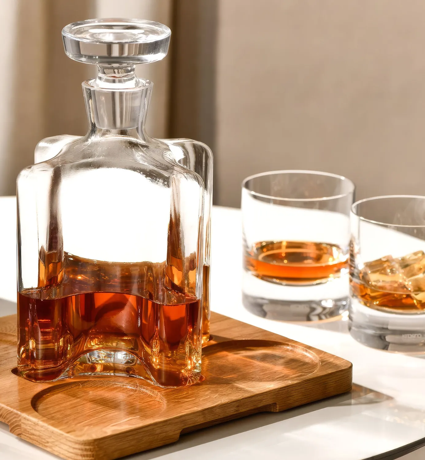 Krosno Sterling Oak whiskysæt 5 dele egetræ