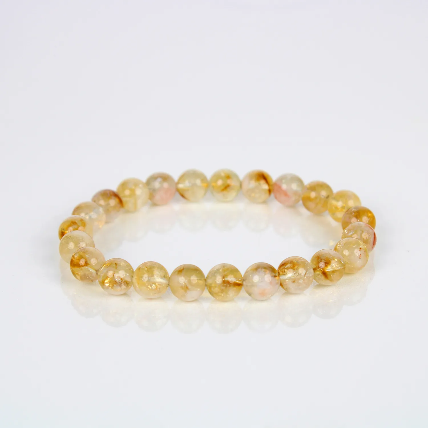 El'Cobre Citrine 8mm krystalarmbånd naturlig sten