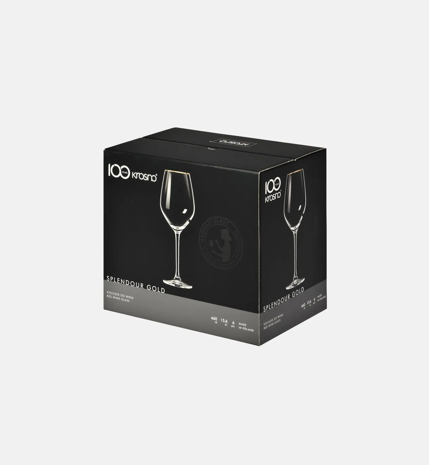 Krosno Splendour vinglas 460 ml guld krystal