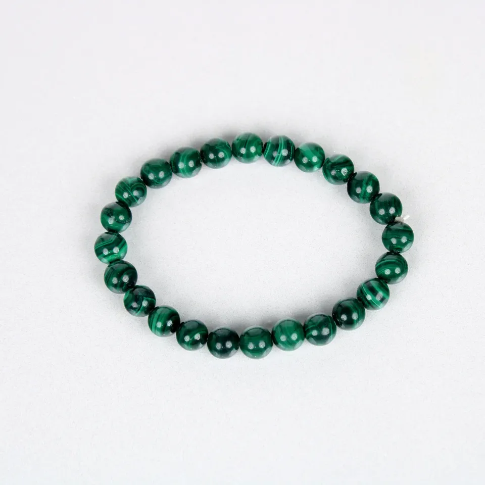 El'Cobre Malachite krystalarmbånd 8mm grøn