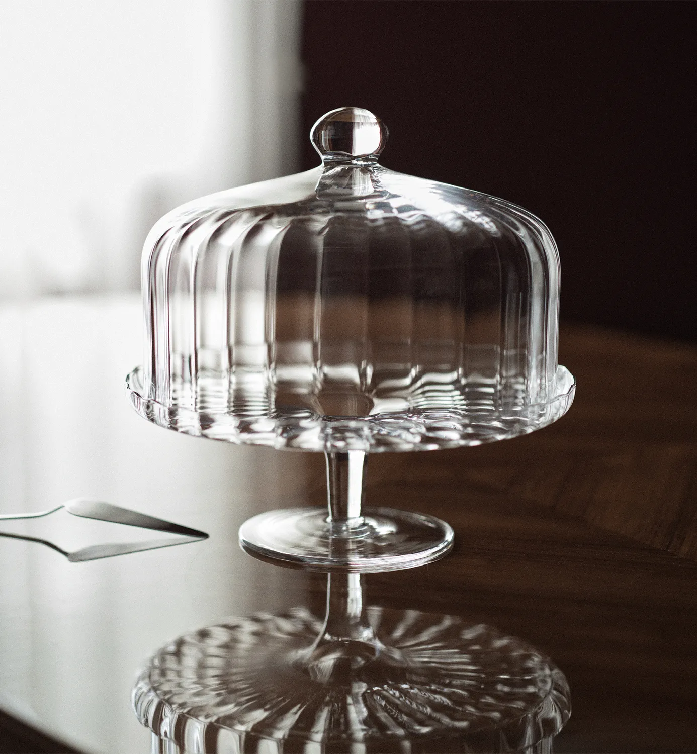 Krosno Ballerina kagefad med kuppel 31,5 cm glas