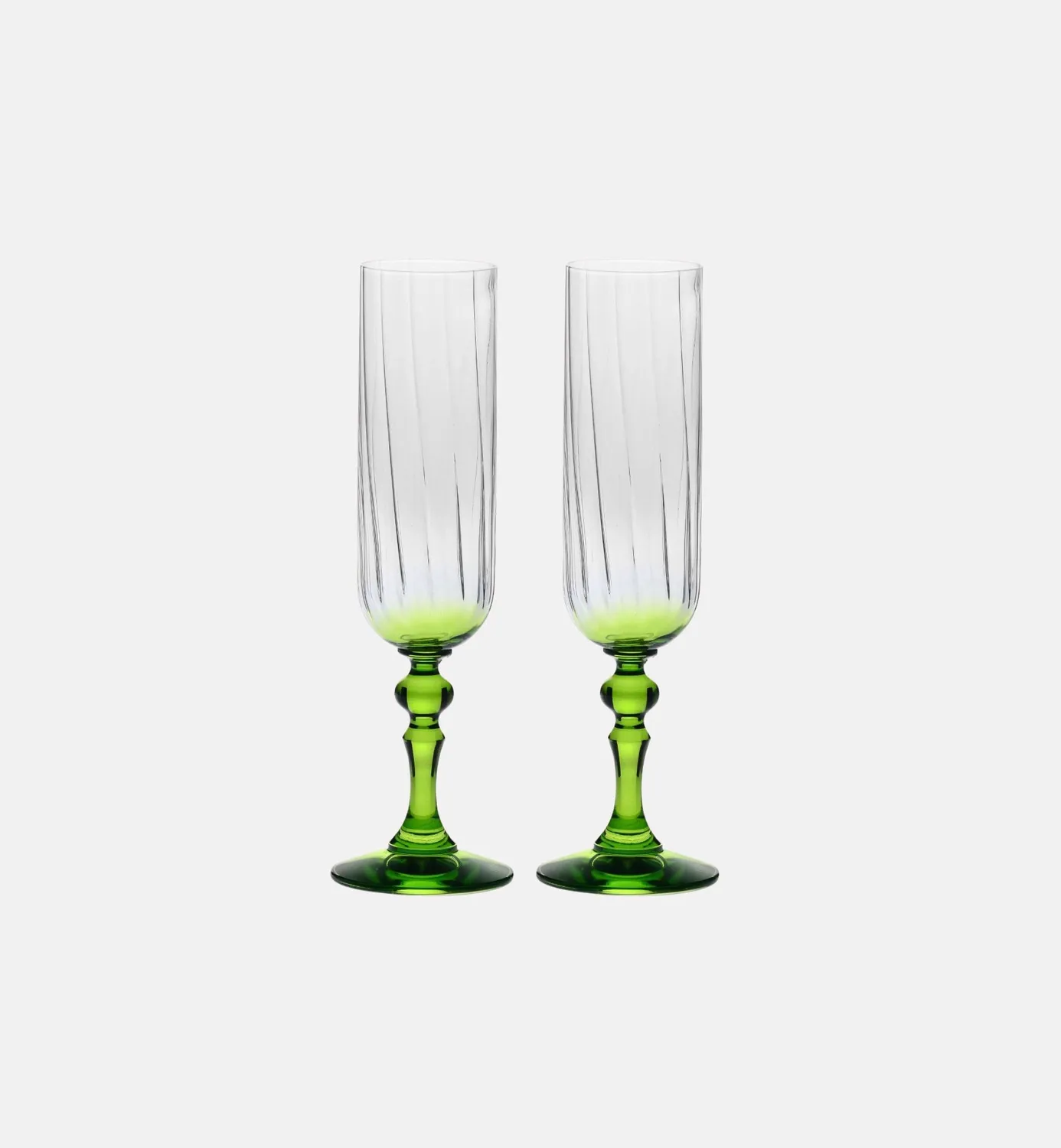 Krosno Ombré Bubble champagneglas 200 ml grøn