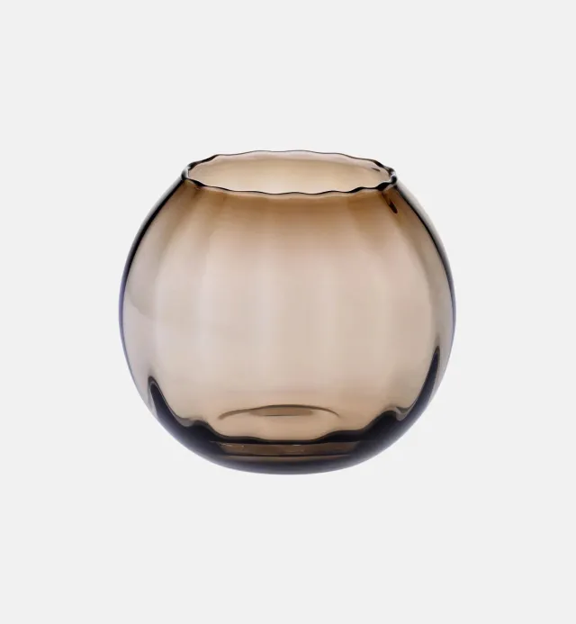 Krosno vase bronze 15,5 cm riflet glas