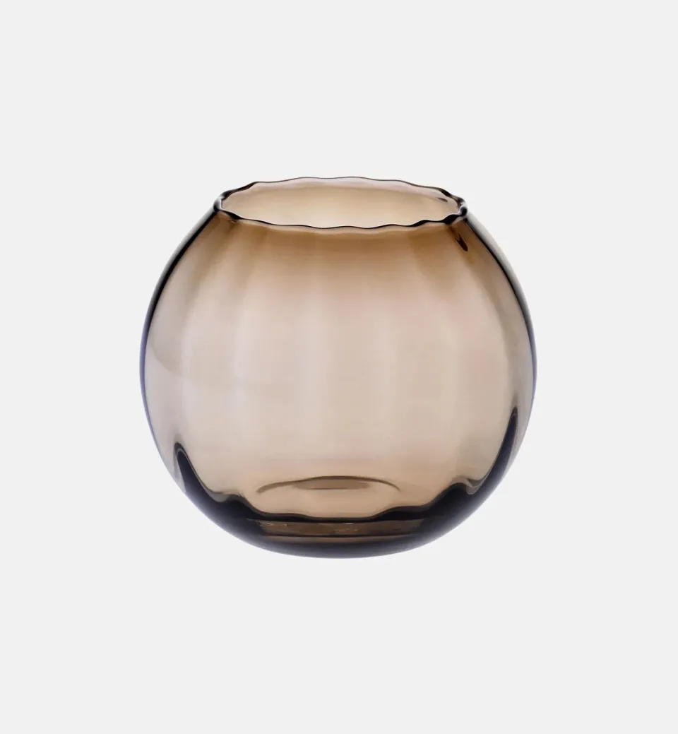 Krosno vase bronze 15,5 cm riflet glas