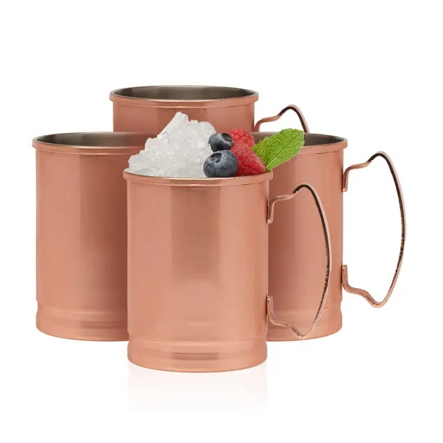 Libbey Moscow Mule kobberkrus 4 stk 414 ml med hank