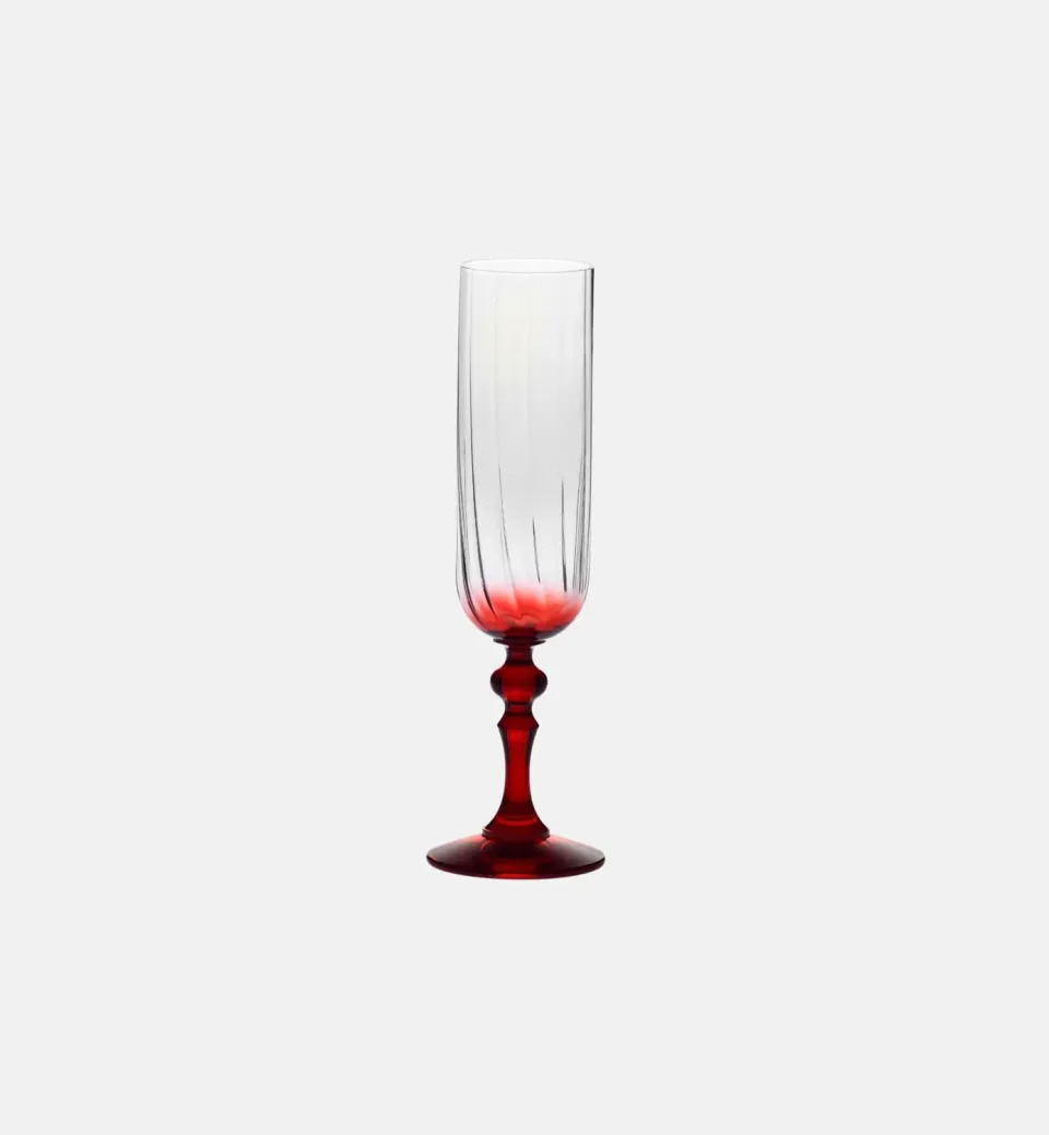 Krosno Ombré champagneglas 200 ml rød stilk