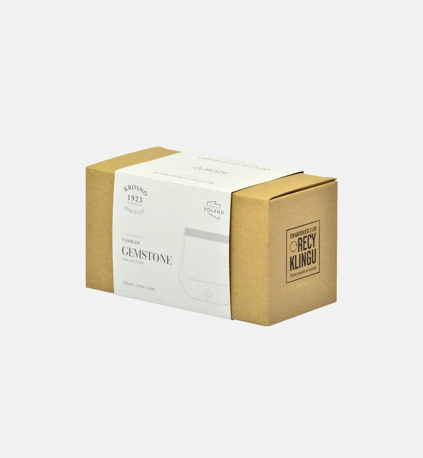 Krosno Krystalglas 220 ml klar med guldkant