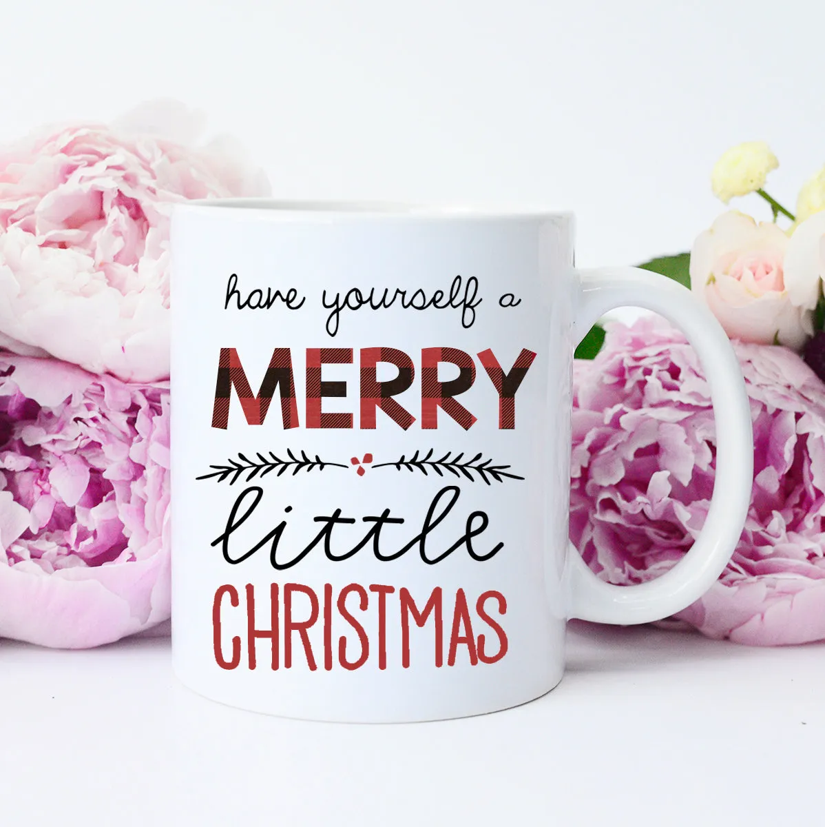 Mugsby Merry Little Christmas krus hvid 325 ml