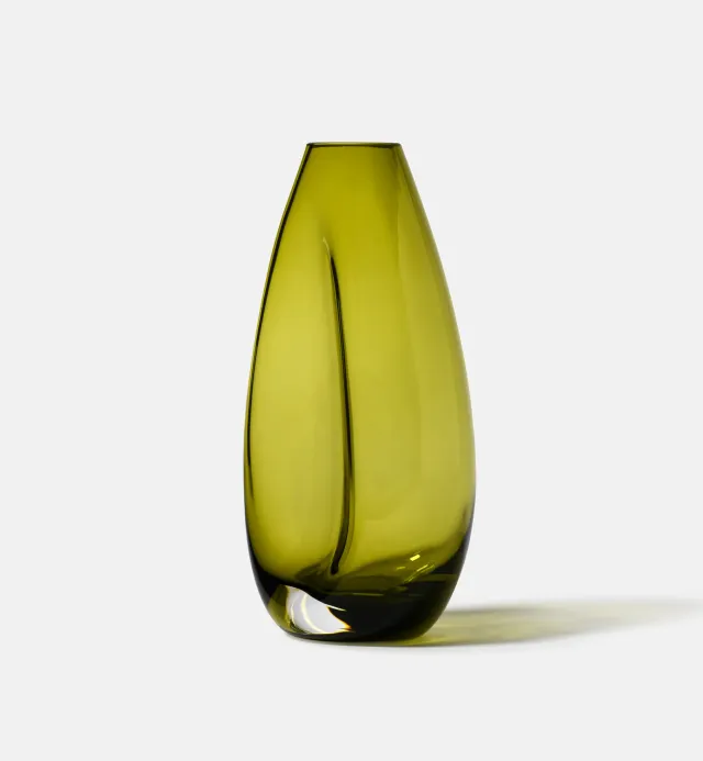 Krosno Flow vase 28 cm oliven krystal