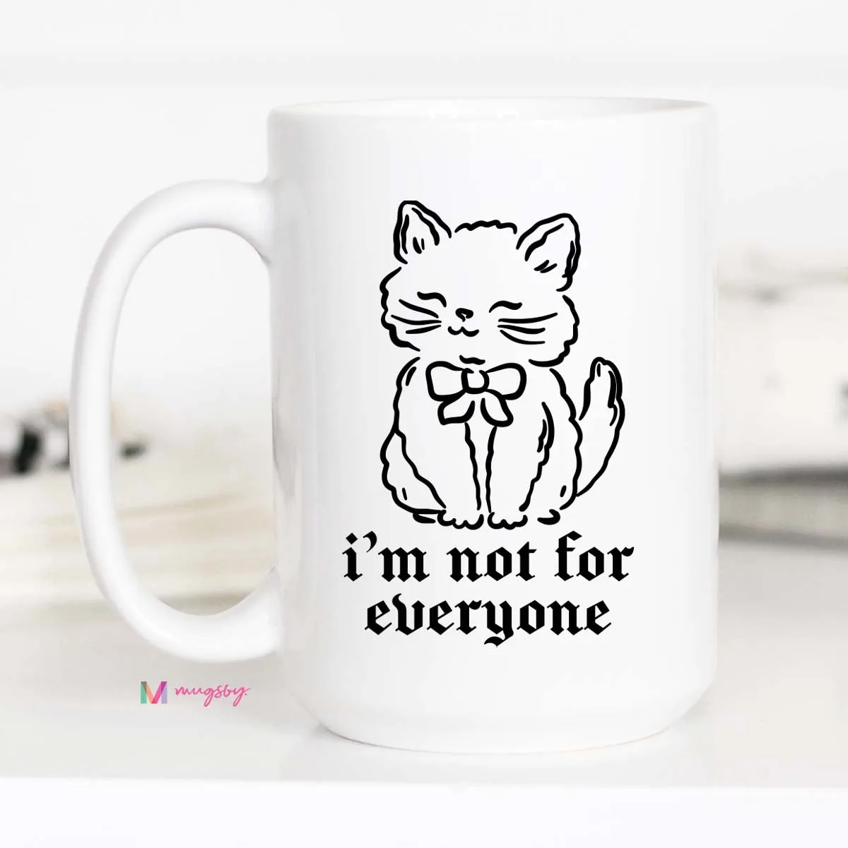 Mugsby I'm Not for Everyone kat krus hvid 325 ml
