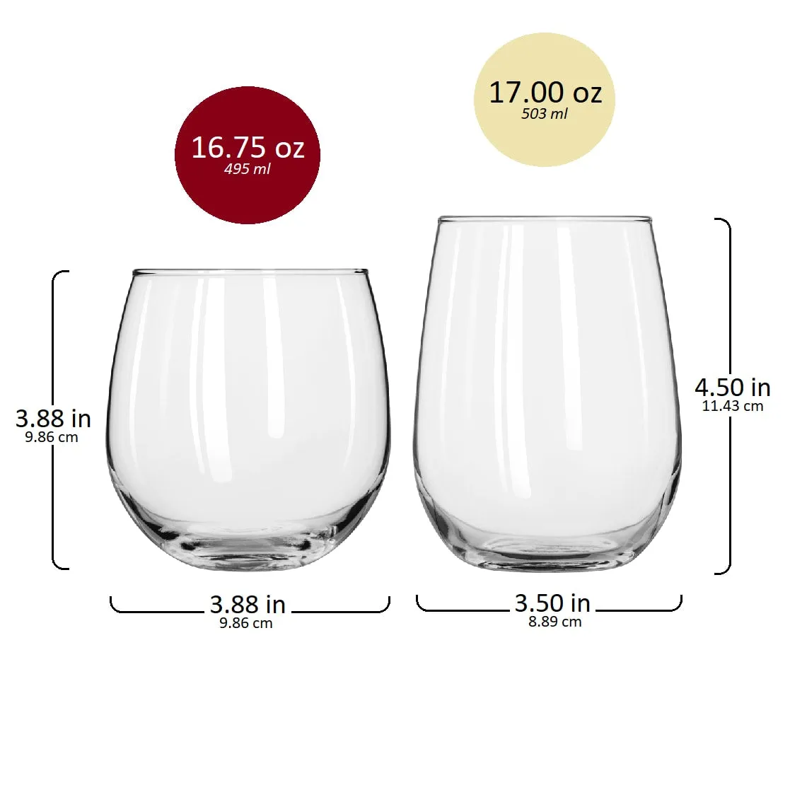 Libbey Stemless vinglas 12 stk uden stilk klart