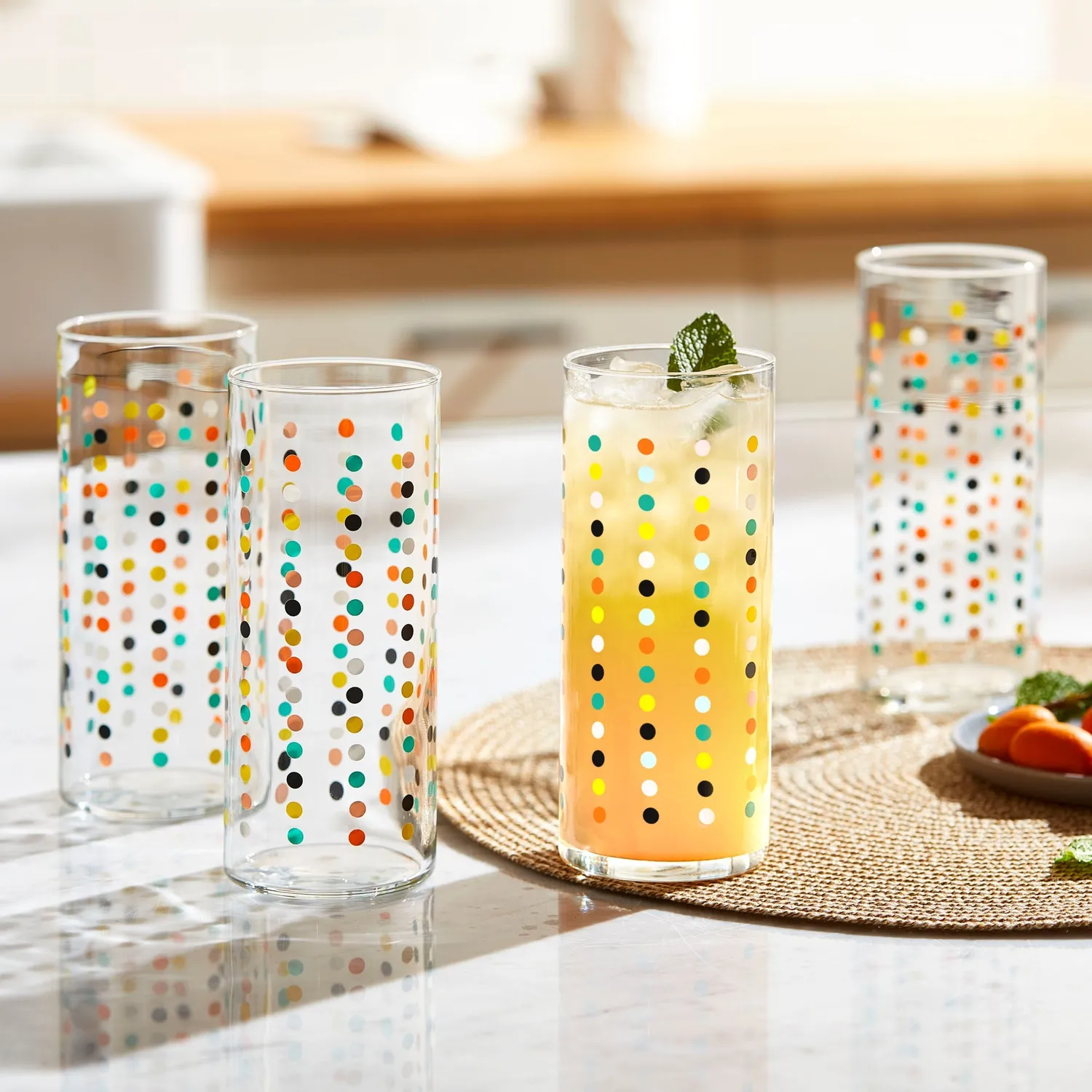 Libbey Vintage Party Dots cooler 4 stk 473 ml prikket