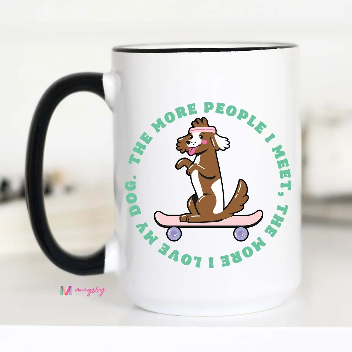 Mugsby Dog krus 325 ml hvid hundeelsker tekst