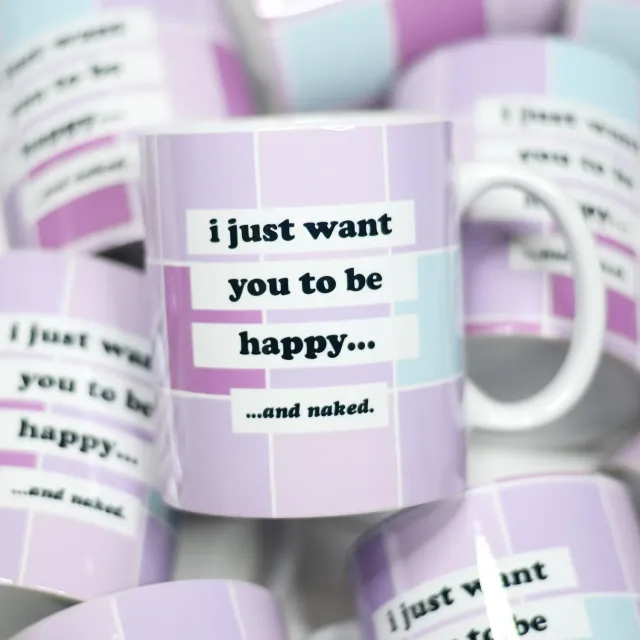 Mugsby Happy And Naked kop 325 ml sjov keramik