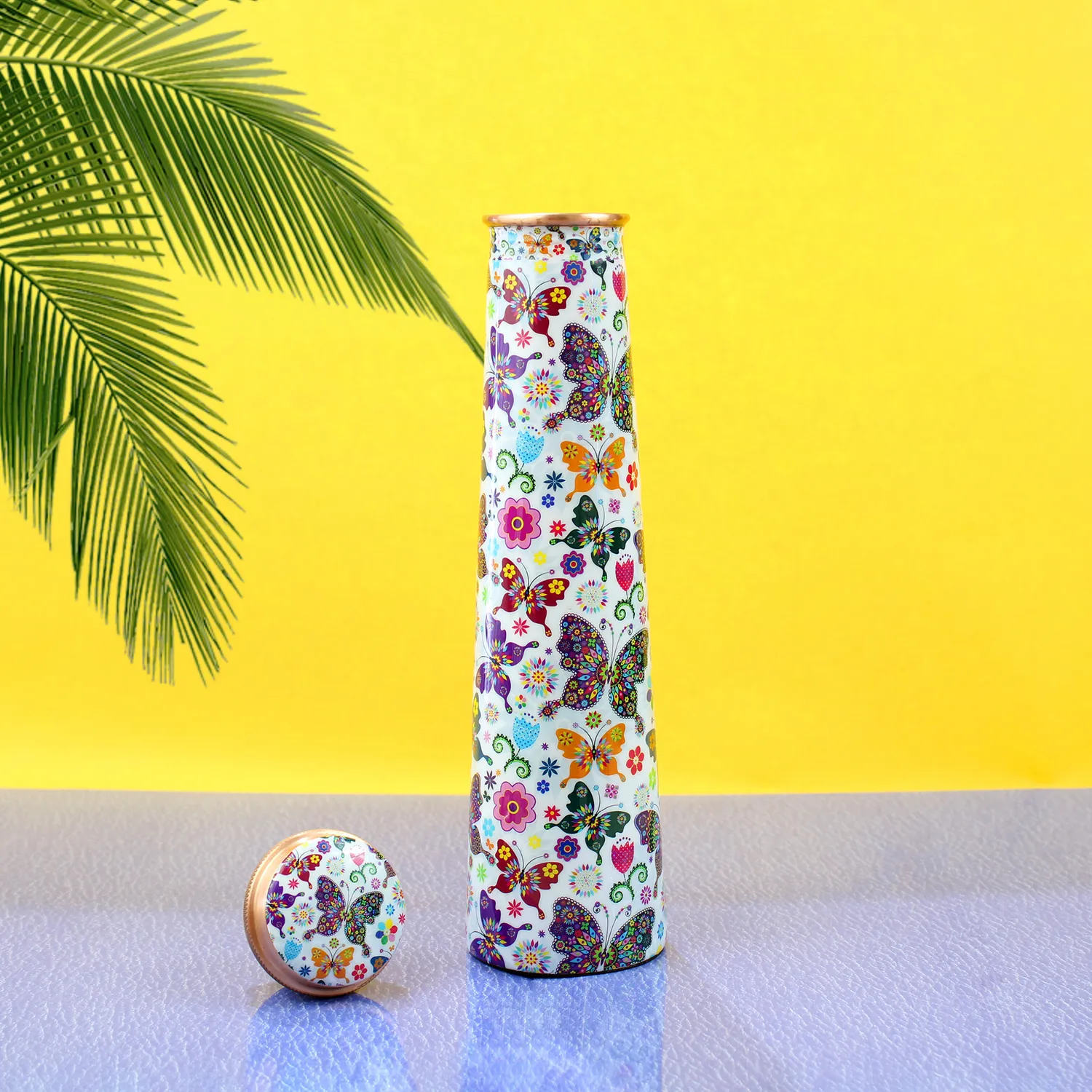 El'Cobre Tower kobberflaske 850ml Floral Butterflies