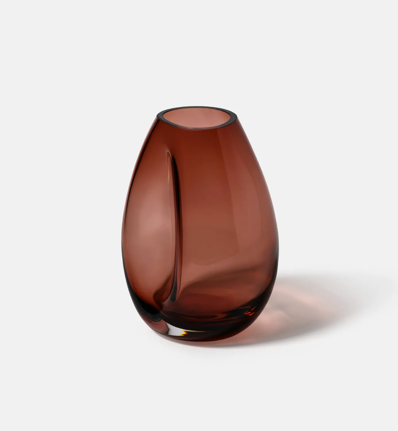 Krosno Flow vase bordeaux 20 cm afrundet