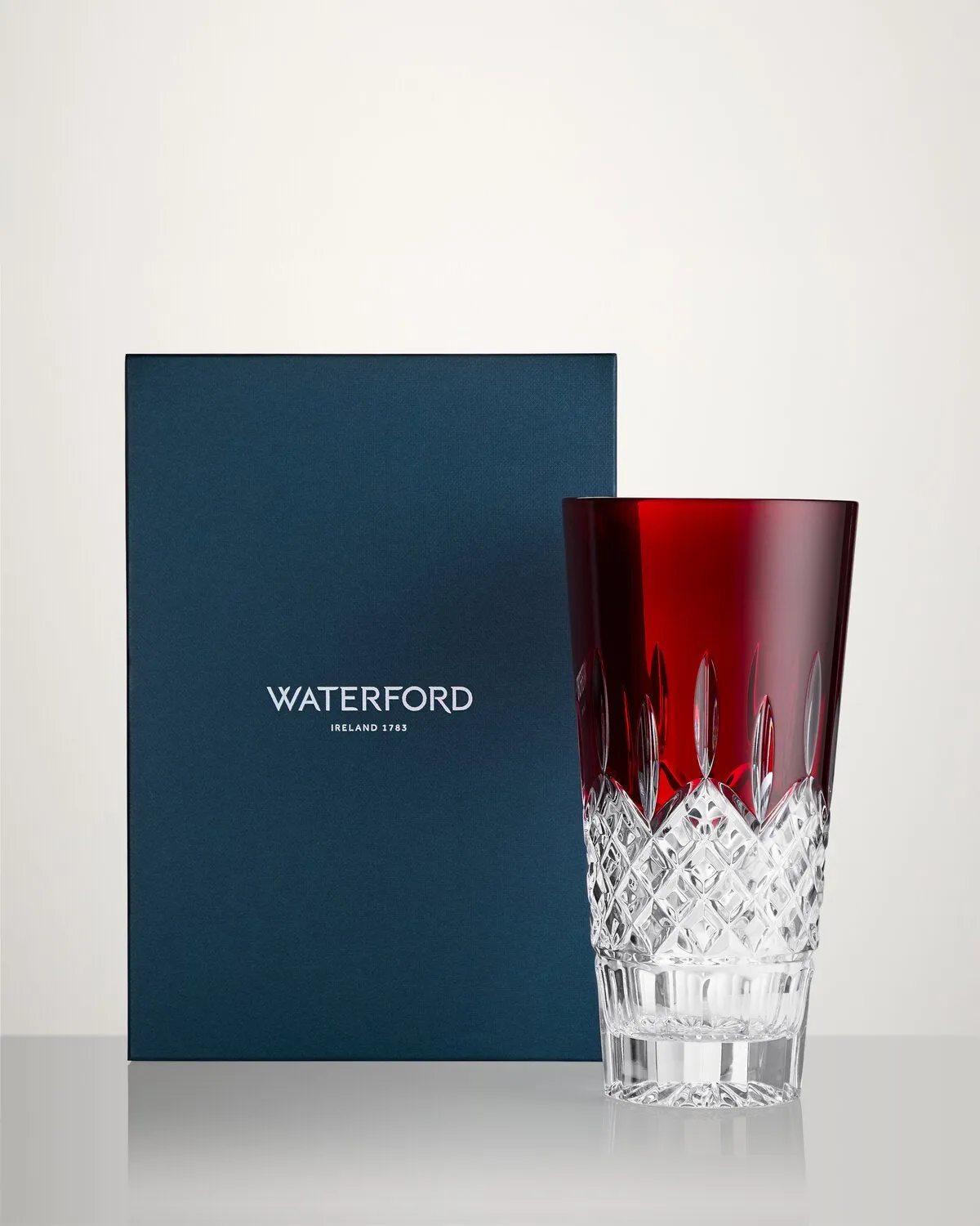 Waterford Lismore Red vase rød krystal blomster