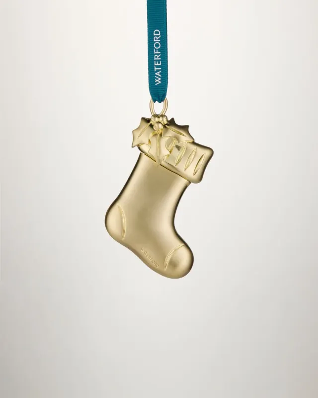 Waterford julestrømpe julepynt guld metal
