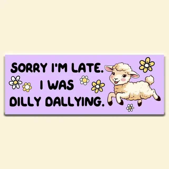 Mugsby Dilly Dallying klistermærke bil 20 cm vinyl