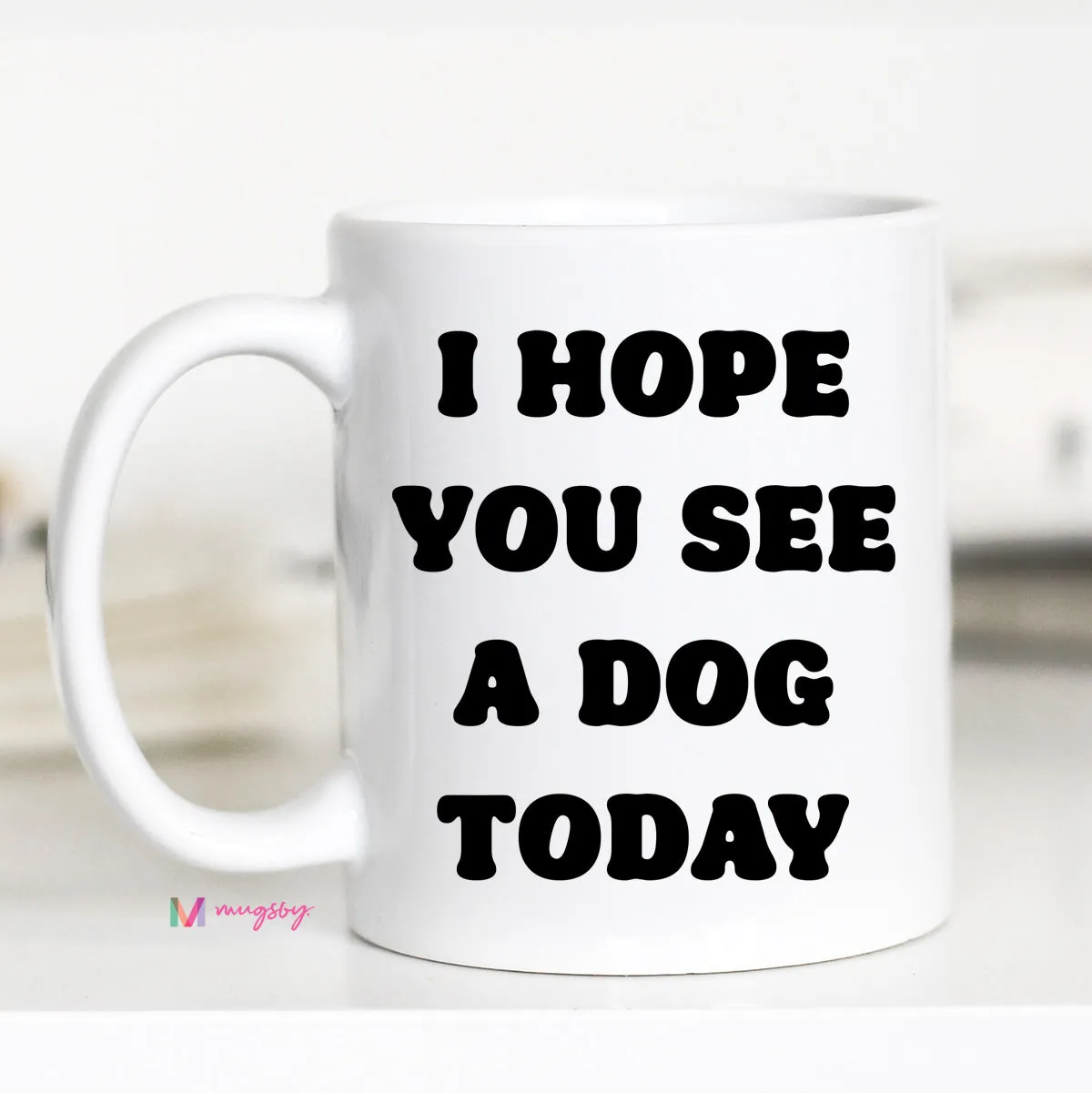 Mugsby See a Dog Today kop 11 oz hvid keramik hund
